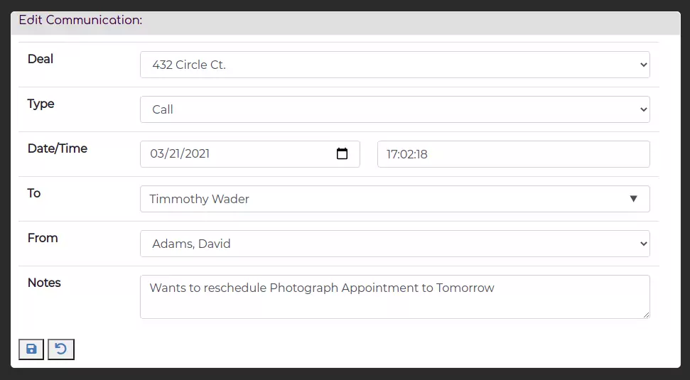 communications & showing logs keep information right at your fingertips.  